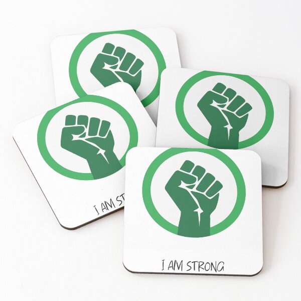 Item preview, I Am Strong Empowerment Affirmation Raised Fist Graphic designed and sold by DVNarts.