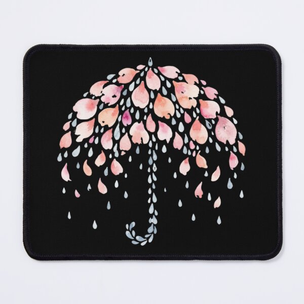 Item preview, Watercolor Pink Floral Umbrella With Rain Drops designed and sold by bvdesignart.