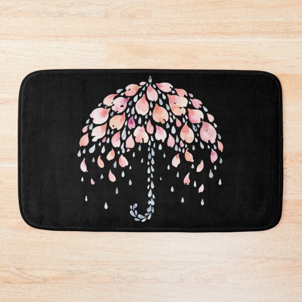 Item preview, Watercolor Pink Floral Umbrella With Rain Drops designed and sold by bvdesignart.