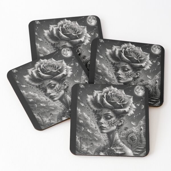 Item preview, Surreal black and white rose — strange dream designed and sold by Axokris.