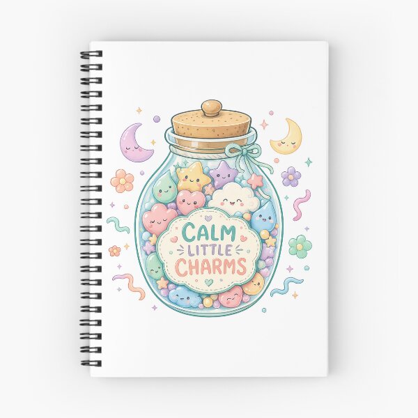 Item preview, Calm Little Charms Cute Kawaii Jar Pastel Positive Self Care Art designed and sold by inkoutninja.