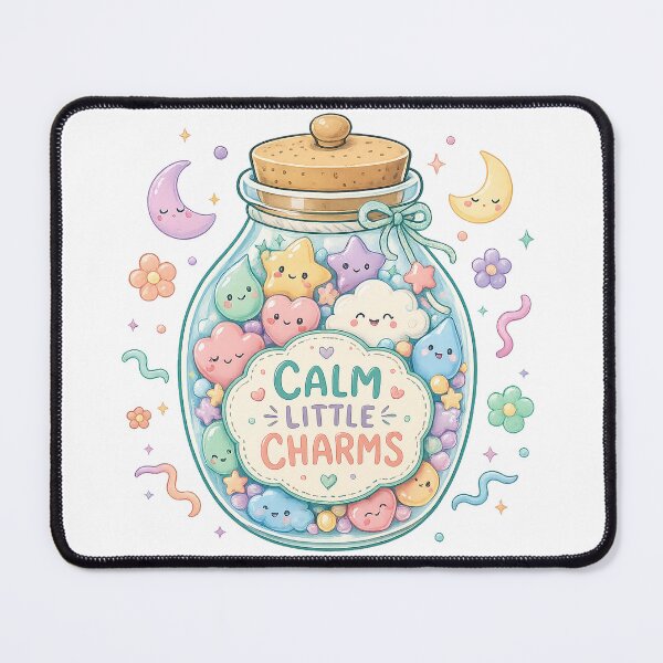 Item preview, Calm Little Charms Cute Kawaii Jar Pastel Positive Self Care Art designed and sold by inkoutninja.