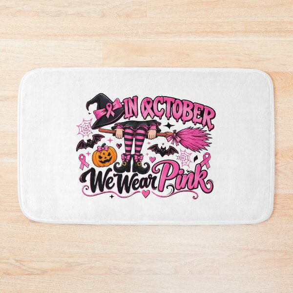 Item preview, In October We Wear Pink Halloween witch designed and sold by QuiteOrbit.