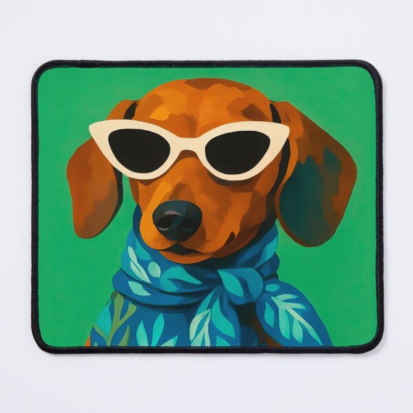 Item preview, Dachshund with Blue Bandana and Glasses designed and sold by NF Designs Studio DTF.