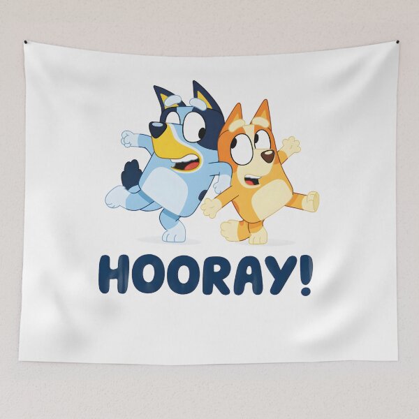 Item preview, Bluey & Bingo HOORAY Cartoon Dogs designed and sold by Kleinpixel.