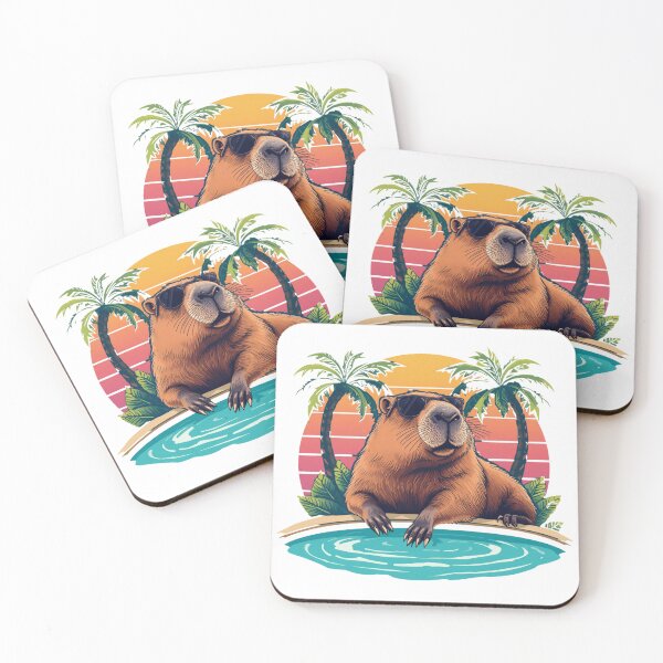 Item preview,     Funny Capybara I'm Just Chilling Retro Summer designed and sold by ZrnzoDesign.