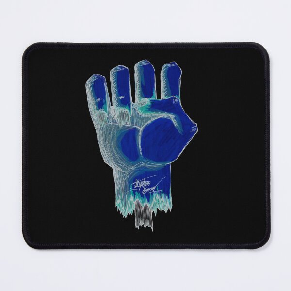 Item preview, Raised Fist Scar-E-Moji (Inverted Edition) Blue Horror Fist designed and sold by Grimmlar.