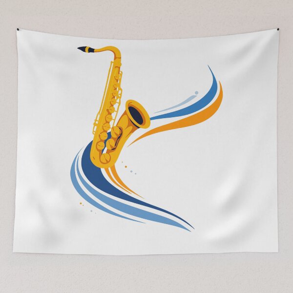 Item preview, Abstract Saxophone Art, Jazz Music Print, Saxophone Player Gift, Brass Instrument Art, Colorful Music Room Decor designed and sold by Studio pod Burom.