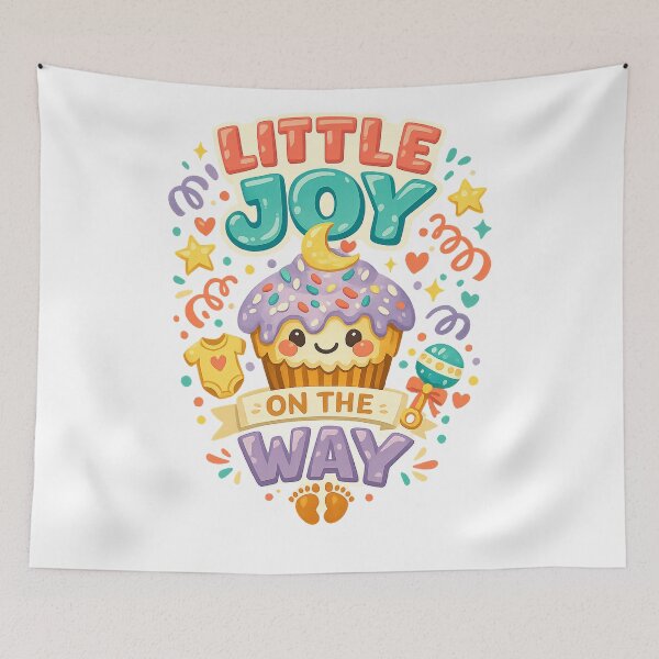 Item preview, Little Joy on the Way Cute Pregnancy Announcement Baby Shower Kawaii Art designed and sold by inkoutninja.