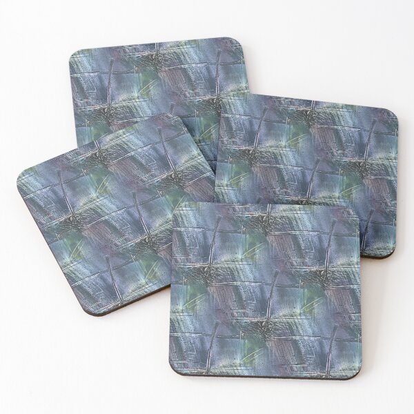 Item preview, Grunge Cross Abstract in Blue and Green designed and sold by Artistestella.