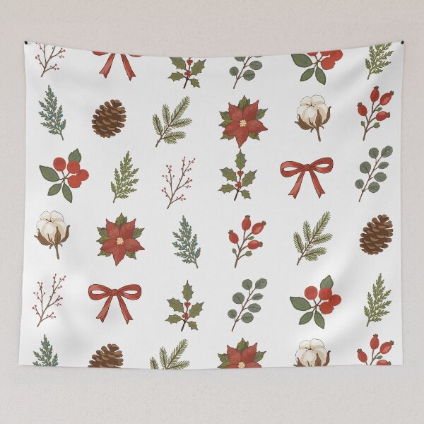 Item preview, Winter Botanicals Christmas Pattern Hand Drawn designed and sold by sdcreations210.