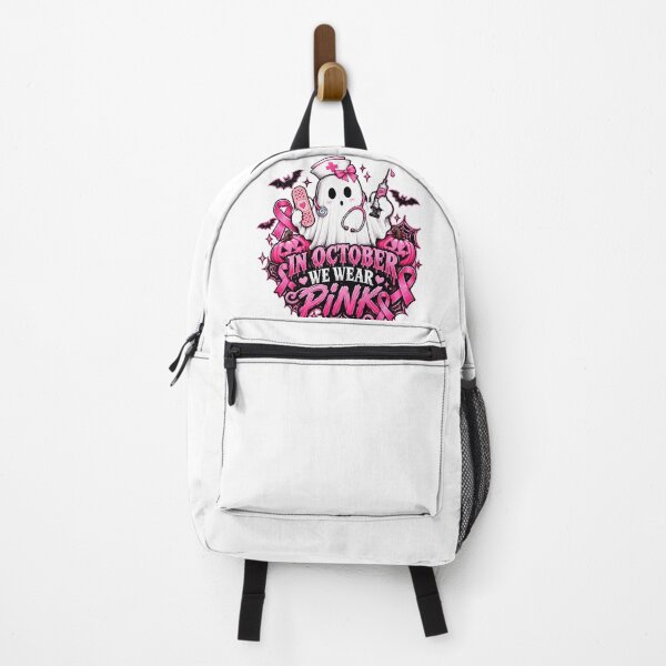 Item preview, in October We Wear Pink Nurse Ghosts Breast Cancer Halloween designed and sold by QuiteOrbit.
