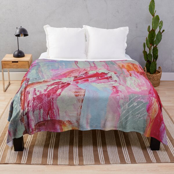 Item preview, Vibrant Expressive Abstract Painting in Pink, Orange, and Sage Green designed and sold by NathalieLeRiche.