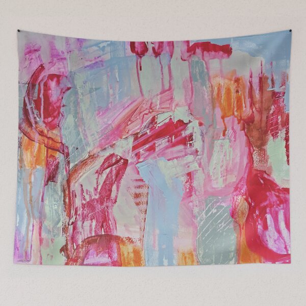 Item preview, Vibrant Expressive Abstract Painting in Pink, Orange, and Sage Green designed and sold by NathalieLeRiche.