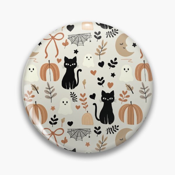 Item preview, Cute Black Cat and Pumpkin Halloween Seamless Pattern designed and sold by i-have-idea.