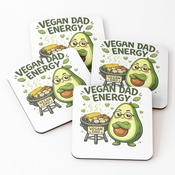Item preview, Vegan Dad Energy Funny Avocado BBQ Grill Cartoon designed and sold by katiecorners.