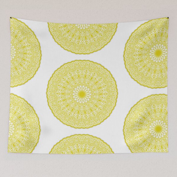 Item preview, Golden Yellow Floral Mandala designed and sold by Nehahabib.