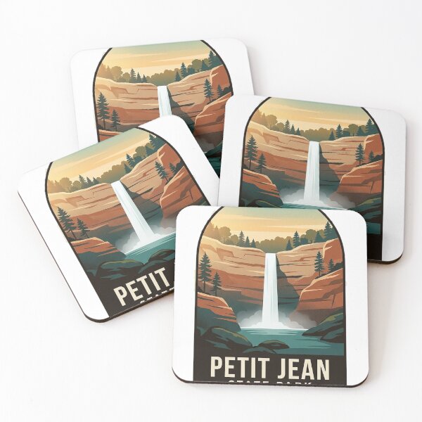 Item preview, Petit Jean State Park Arkansas Cedar Falls Vintage WPA Badge Sticker designed and sold by DetourDgn.