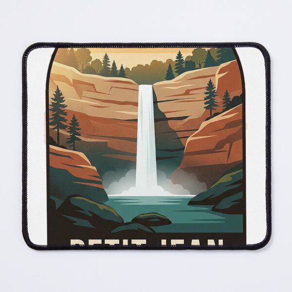 Item preview, Petit Jean State Park Arkansas Cedar Falls Vintage WPA Badge Sticker designed and sold by DetourDgn.