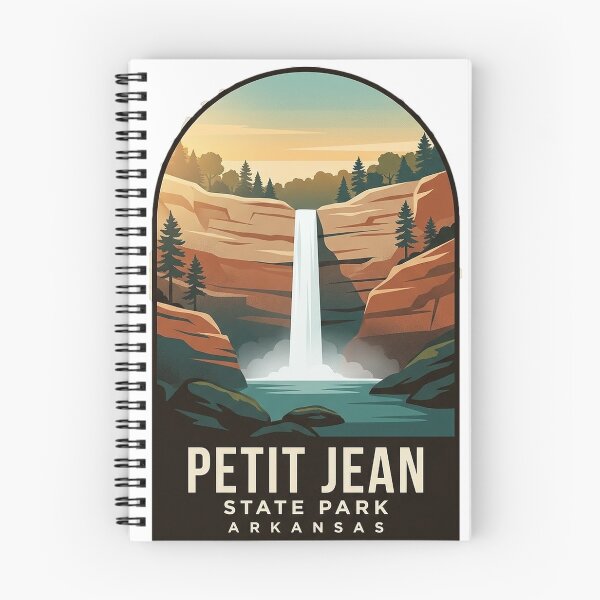 Item preview, Petit Jean State Park Arkansas Cedar Falls Vintage WPA Badge Sticker designed and sold by DetourDgn.
