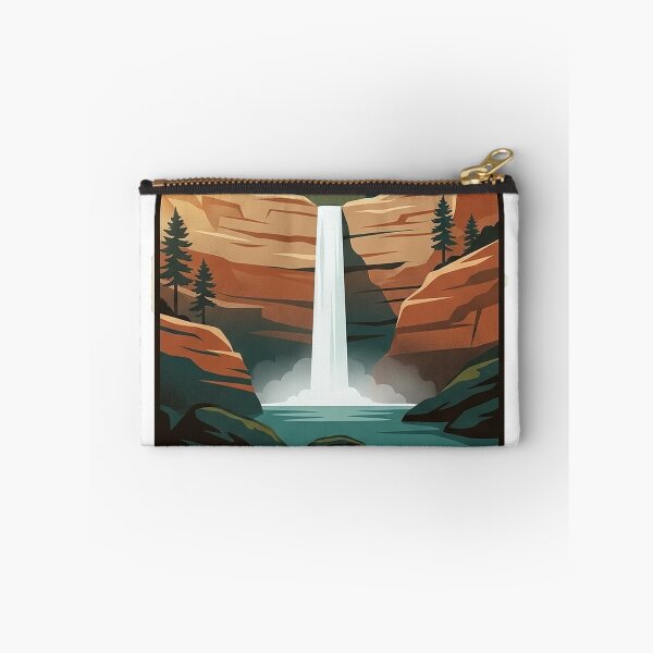 Item preview, Petit Jean State Park Arkansas Cedar Falls Vintage WPA Badge Sticker designed and sold by DetourDgn.