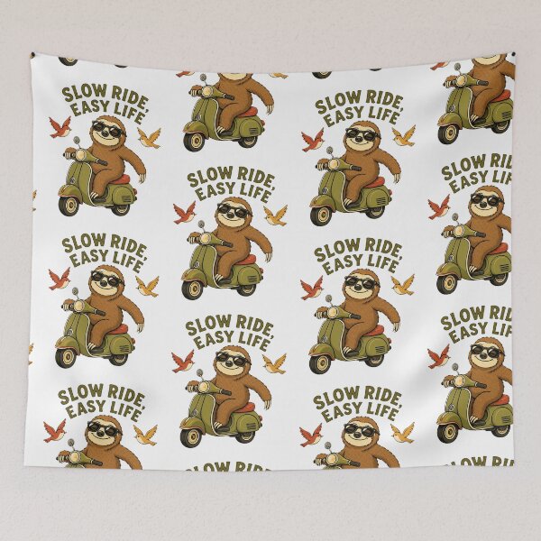 Item preview, Slow Ride Easy Life Funny Sloth on Vespa Scooter Sunglasses designed and sold by katiecorners.