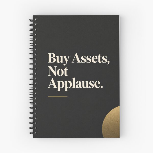 Item preview, Buy Assets Not Applause | Gold and Charcoal Wealth Quote Print designed and sold by Zaramodo.