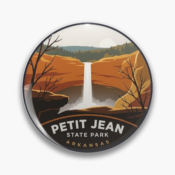 Item preview, Petit Jean State Park Cedar Falls Autumn Circle Badge Arkansas Sticker designed and sold by DetourDgn.