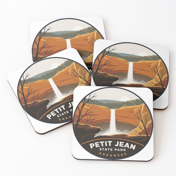 Item preview, Petit Jean State Park Cedar Falls Autumn Circle Badge Arkansas Sticker designed and sold by DetourDgn.
