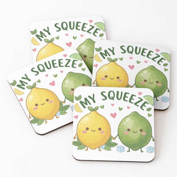 Item preview, My Squeeze Cute Kawaii Lemon Lime Couple Valentine Gift Design designed and sold by katiecorners.