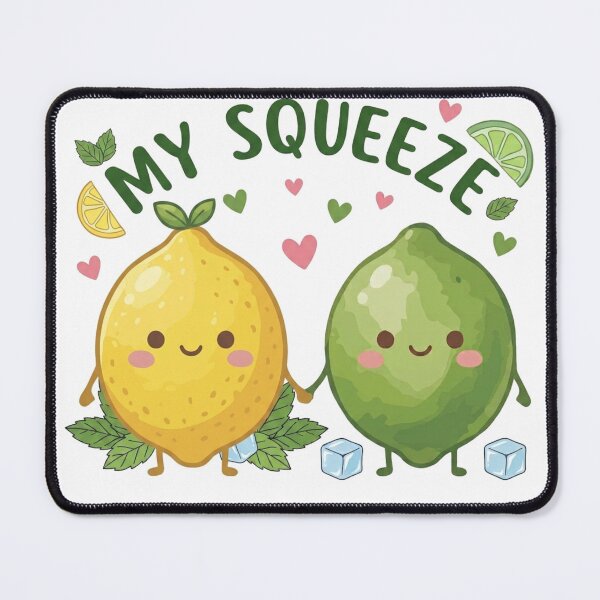 Item preview, My Squeeze Cute Kawaii Lemon Lime Couple Valentine Gift Design designed and sold by katiecorners.