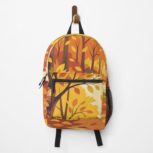 Item preview, Retro Autumn Forest Path with Pumpkins and Mushrooms designed and sold by Herodestroyer.