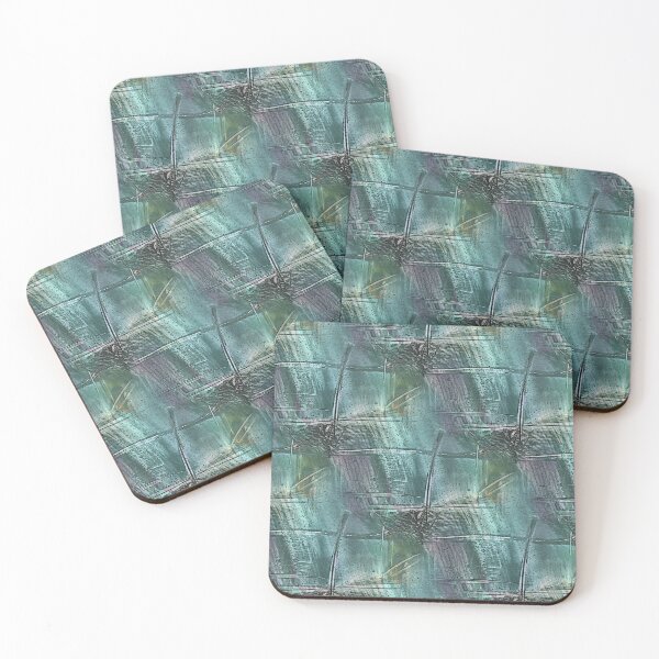 Item preview, Grunge Cross Abstract in Teal and Green designed and sold by Artistestella.