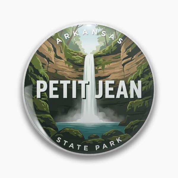 Item preview, Petit Jean State Park Arkansas Cedar Falls Round Badge Sticker designed and sold by DetourDgn.