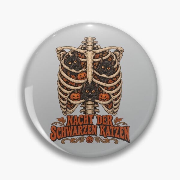 Item preview, Nacht der Schwarzen Katzen Black Cats in Skeleton Ribcage designed and sold by Yellowriversss.