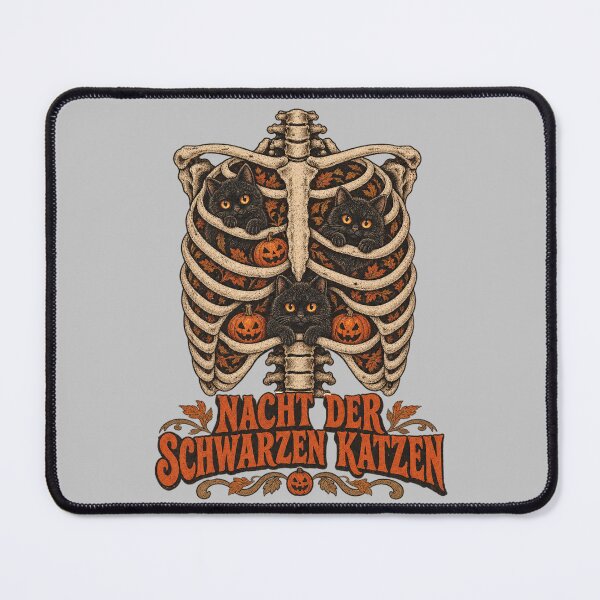 Item preview, Nacht der Schwarzen Katzen Black Cats in Skeleton Ribcage designed and sold by Yellowriversss.