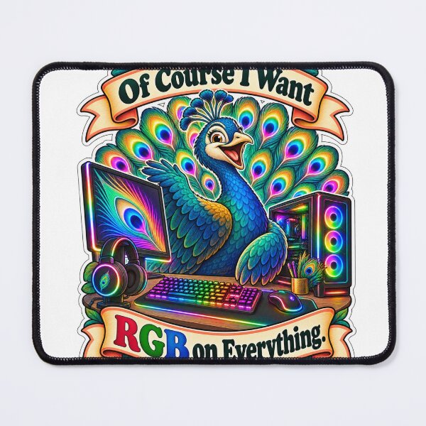 Item preview, Of Course I Want RGB on Everything. - Peacock RGB PC Humor designed and sold by Ctrl Alt Bureaucracy.