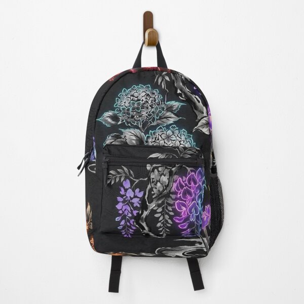 Item preview, Cyber Sumi-e Japanese Floral Noir designed and sold by iris-festival.