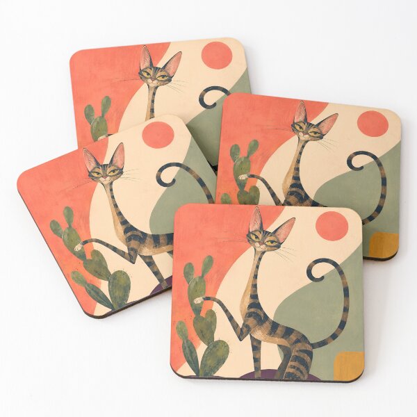 Item preview, Feeling Prickly — Tabby Cat and Cactus designed and sold by Mooncalf Market.