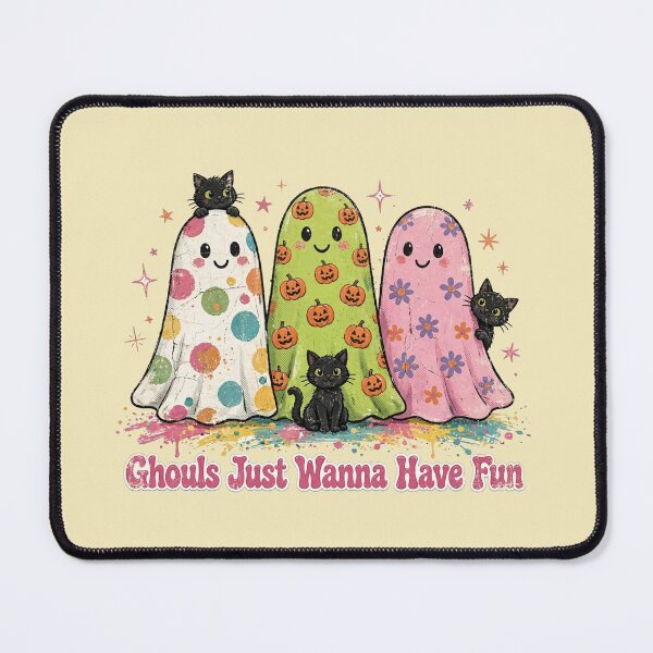 Item preview, Ghouls Just Wanna Have Fun Retro Groovy Ghosts & Black Cats Cute Pastel Halloween designed and sold by Yellowriversss.