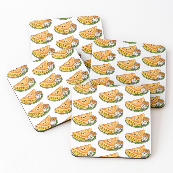 Item preview, Cute kawaii masala dosa with a smiling face designed and sold by PriyankaSonara.