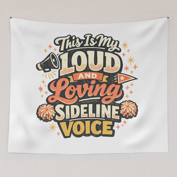Item preview, This Is My Loud and Loving Sideline Voice Sports Mom Funny Cheer Quote Art designed and sold by inkoutninja.