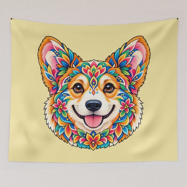 Item preview, Kaleido Mandala Corgi designed and sold by Myra365Art.