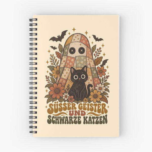 Item preview, Süße Geister und Schwarze Katzen Patchwork Ghost & Black Cat designed and sold by Yellowriversss.