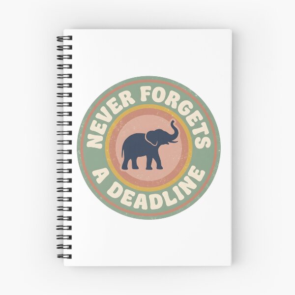 Item preview, Never Forgets A Deadline Retro Elephant Circular Badge Funny Office Humor designed and sold by ahmadhamdi.