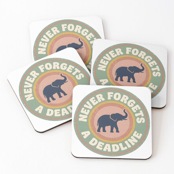 Item preview, Never Forgets A Deadline Retro Elephant Circular Badge Funny Office Humor designed and sold by ahmadhamdi.