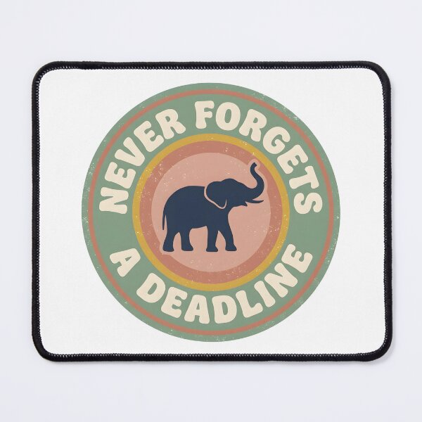 Item preview, Never Forgets A Deadline Retro Elephant Circular Badge Funny Office Humor designed and sold by ahmadhamdi.
