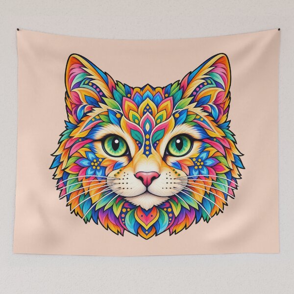 Item preview, Kaleido Mandala Cat designed and sold by Myra365Art.
