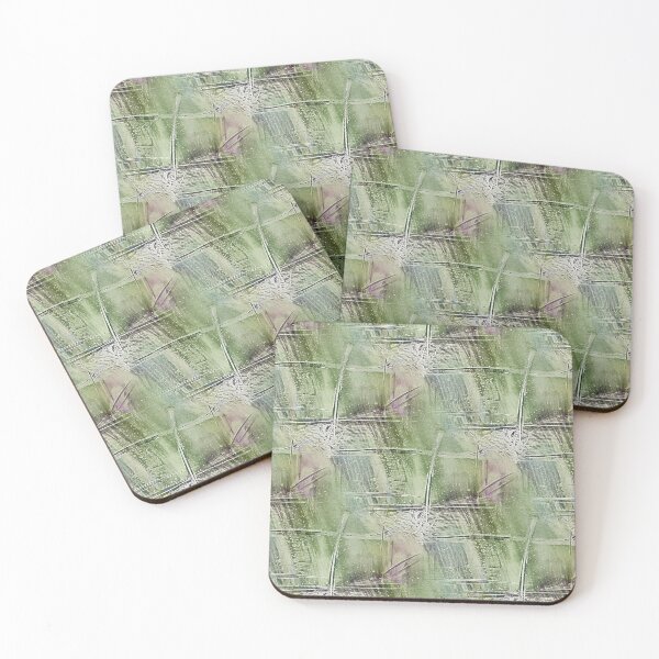 Item preview, Spring Grunge Cross Abstract in Green and Pink designed and sold by Artistestella.