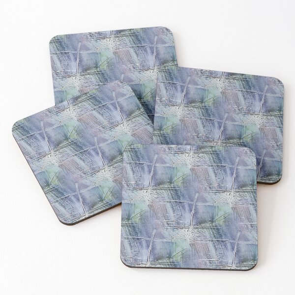 Item preview, Spring Grunge Cross Abstract in Blue and Green designed and sold by Artistestella.